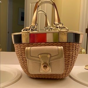 Coach wicker tote